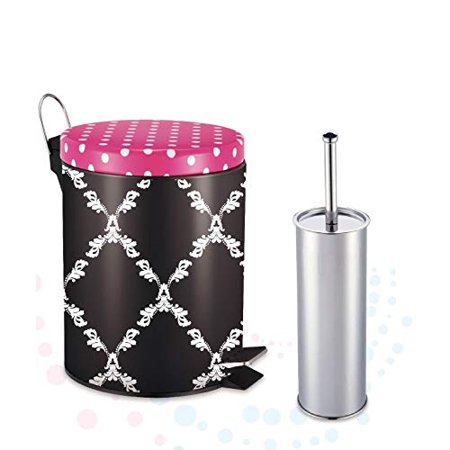 Photo 1 of **HAS DENT**
PINK 10" Trash Can- Small Matte/Shinny -with bush 
