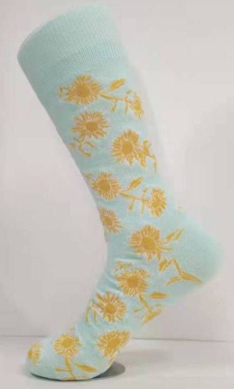 Photo 1 of 12 pack -Men's Floral Print Novelty Crew Socks 2pk - Goodfellow & Co™ Aqua Blue -size- 7-12
