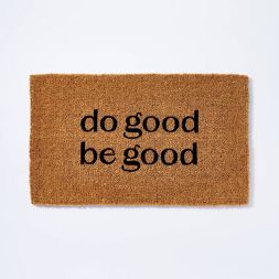 Photo 1 of 1'6"x2'6" Do Good Be Good Doormat Black - Threshold™ designed with Studio McGee

