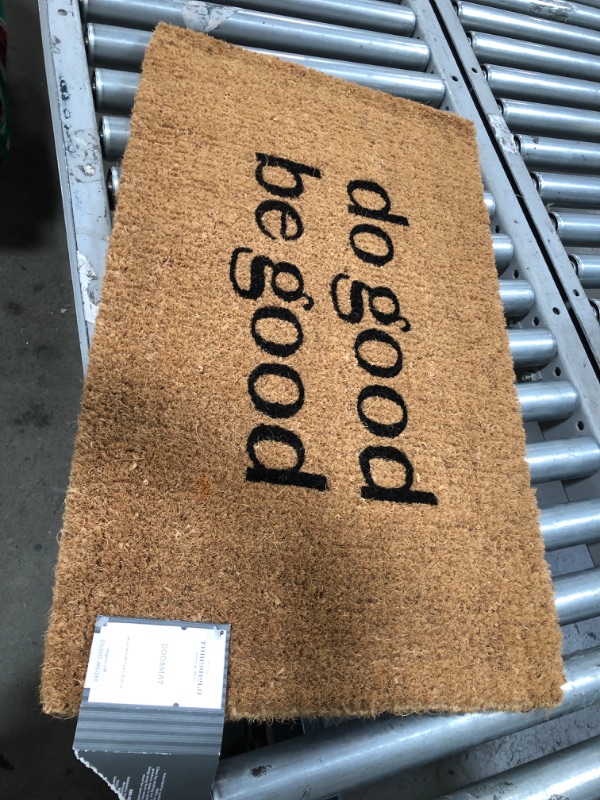 Photo 2 of 1'6"x2'6" Do Good Be Good Doormat Black - Threshold™ designed with Studio McGee

