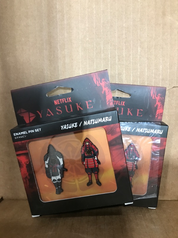 Photo 1 of 2 PACK: Yasuke Enamel Pin Set 2" Tall Netflix Set of 2