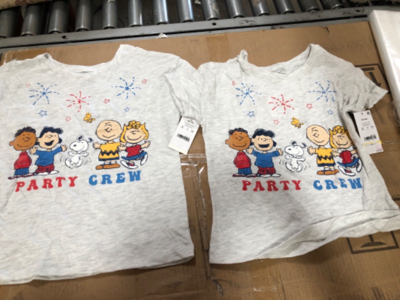 Photo 2 of 2 PACK*
Girls' Peanuts Americana Party Crew Cuff Short Sleeve Graphic T-Shirt - Beige
SIZE SMALL, MEDIUM
