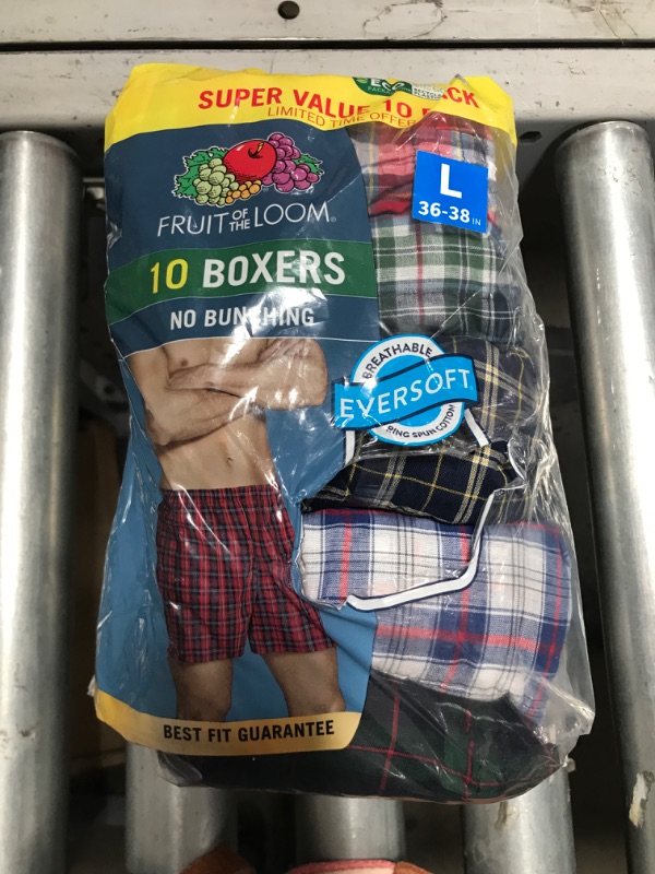 Photo 2 of Fruit of the Loom Men's 10pk Tartan Boxer - Colors May Vary Large

