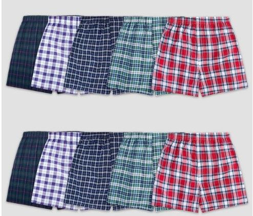 Photo 1 of Fruit of the Loom Men's 10pk Tartan Boxer - Colors May Vary Large

