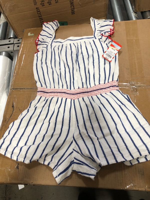 Photo 2 of Girls' Flutter Sleeve Smocked Waist Americana Romper - Cat & Jack™
SIZE MEDIUM 
