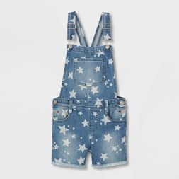 Photo 1 of Girls' Star Printed Jean Shortalls - Cat & Jack™ Medium Wash
SIZE XL
