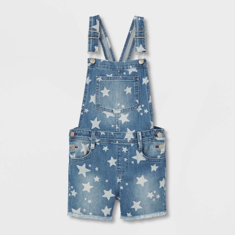 Photo 1 of Girls' Star Printed Jean Shortalls - Cat & Jack™
SIZE XS