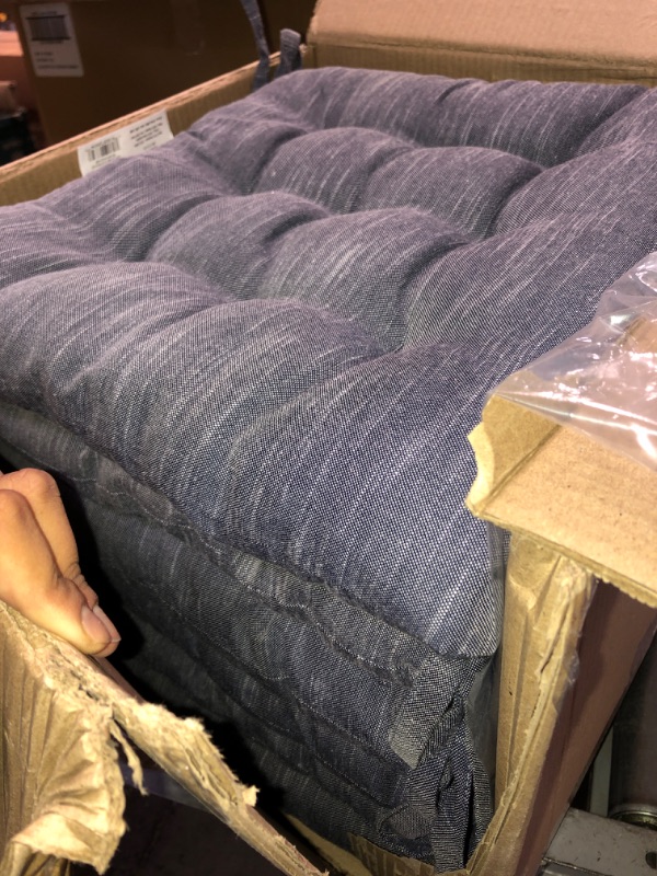 Photo 2 of 15 "Chambray Stripe Chair Pad Gray - Threshold™6 pack 
