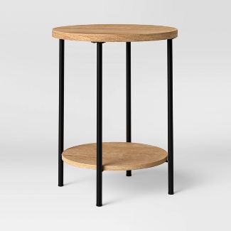 Photo 1 of (SCRATCHED METAL) Wood and Metal Round End Table - Room Essentials™

