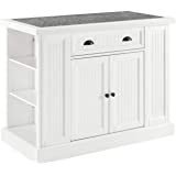 Photo 1 of (NOT FUNCTIONAL; INCOMPLETE; BOX1OF2; REQUIRES BOX2 FOR COMPLETION) Crosley Furniture Seaside Kitchen Island with Solid Granite Top, White
