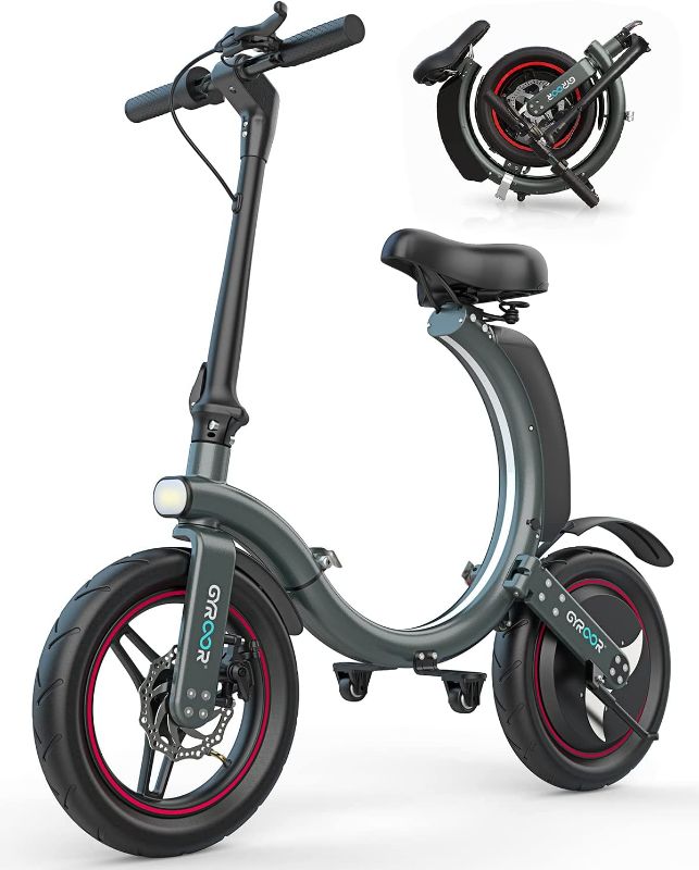 Photo 1 of Gyroor Folding Electric Bike for Adults Teens, 450W eBike with 18.6MPH up to 25 Miles Adult Electric Bicycles 14in Tire, Disc and Electronic Brake Mini Bike
