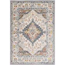 Photo 1 of Ankara AKR-2300 5'2" x 7' Rug Medium Gray/Taupe/Pale Blue/Teal/Cream/Orange
