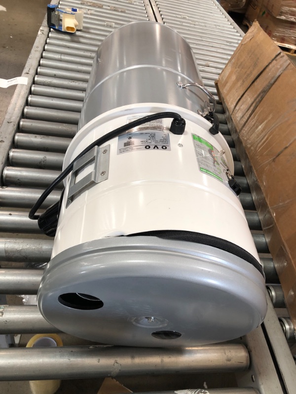 Photo 3 of ***ITEM NEEDS SERVICED*** OVO Heavy Duty Powerful Central Vacuum System, Hybrid Filtration (with or Without Disposable Bags) 35L or 9.25Gal, 700 Air watts, Large Vac, White & Silver
