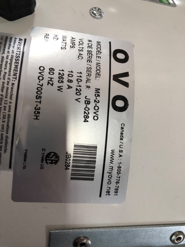 Photo 1 of ***ITEM NEEDS SERVICED*** OVO Heavy Duty Powerful Central Vacuum System, Hybrid Filtration (with or Without Disposable Bags) 35L or 9.25Gal, 700 Air watts, Large Vac, White & Silver

