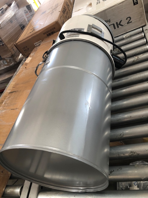 Photo 4 of ***ITEM NEEDS SERVICED*** OVO Heavy Duty Powerful Central Vacuum System, Hybrid Filtration (with or Without Disposable Bags) 35L or 9.25Gal, 700 Air watts, Large Vac, White & Silver
