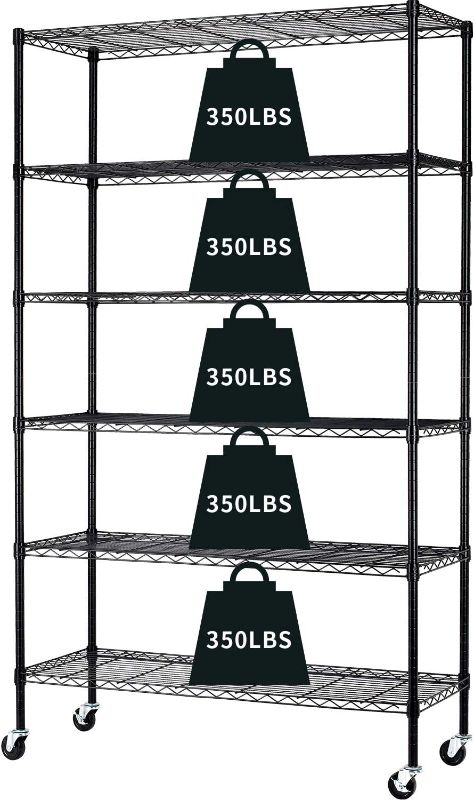 Photo 1 of **MISSING HARDWARE*DAMAGED**  SIMILAR TO STOCK PHOTO*  6-Tier Storage Shelf Heavy Duty Shelving Unit NSF Height Adjustable Metal Rack