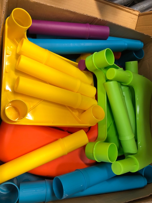 Photo 3 of Humble Crew, Blue Table & Red/Green/Yellow/Purple Kids Lightweight Plastic Table and 4 Chairs Set, Square
