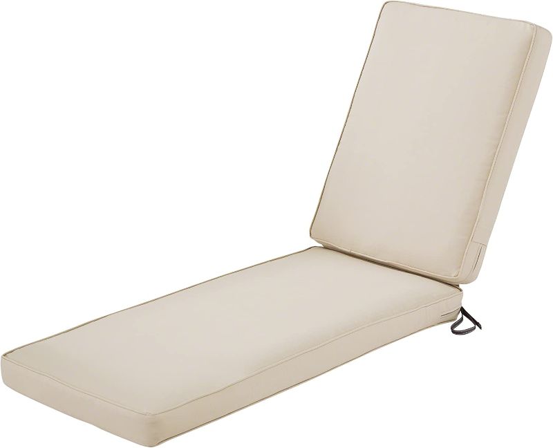 Photo 1 of 72 x 24 Inch Patio Chaise Lounge Cushion, Antique Beige