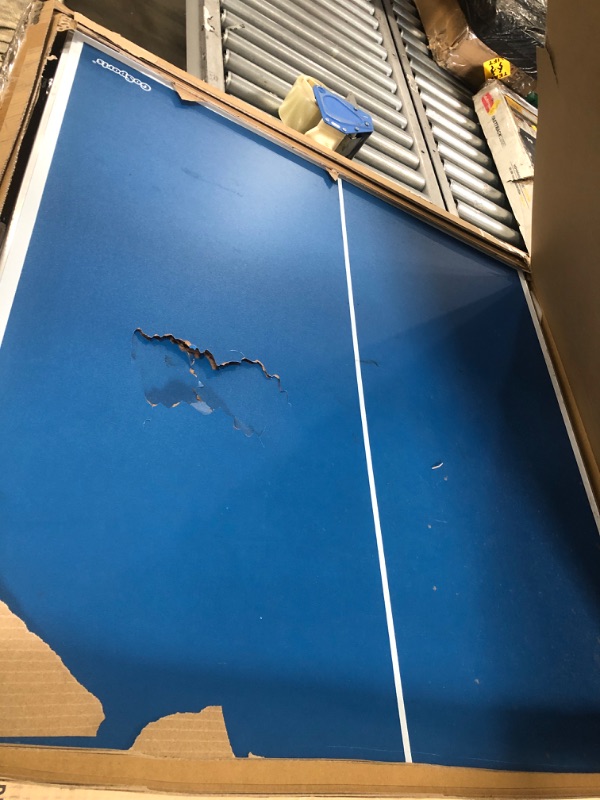 Photo 2 of *DAMAGED* GoSports Mid-Size Table Tennis Game Set - Indoor/Outdoor Portable Table Tennis Game with Net, 2 Table Tennis Paddles and 4 Balls
