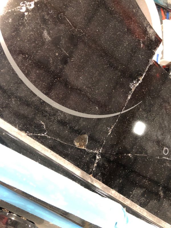 Photo 1 of (SHATTERED/BROKEN-OFF GLASS TOP; DENTED FRAME; MISSING POWER PLUG) Summit Appliance REX2051BRT 20" Wide Electric Smooth-Top Range Oven, Black