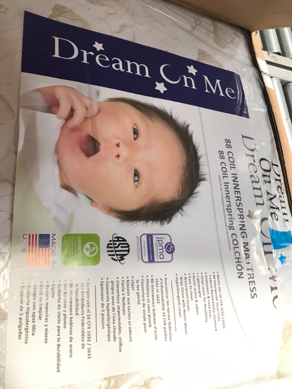 Photo 5 of Dream On Me Twilight 5” 88 Coil Inner Spring Crib And Toddler Mattress 