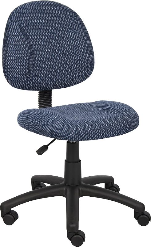 Photo 1 of Boss Office Products Perfect Posture Delux Fabric Task Chair without Arms in Blue
