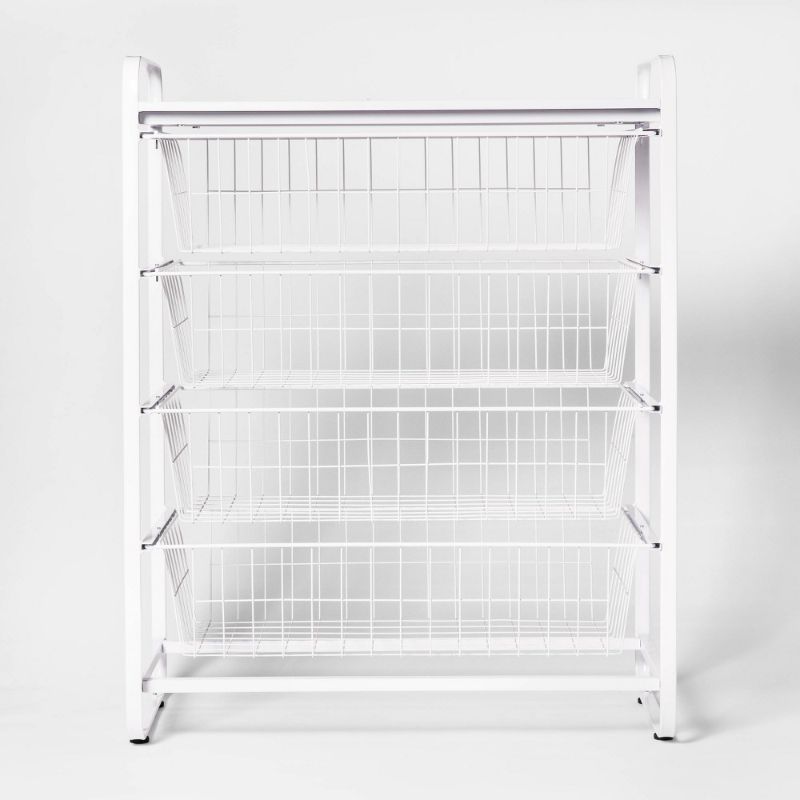 Photo 1 of 4 Drawer Metal Storage Organizer White - Brightroom™

