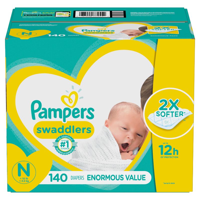 Photo 1 of Pampers Swaddlers Diapers Enormous Pack - Size 0 - 140ct
