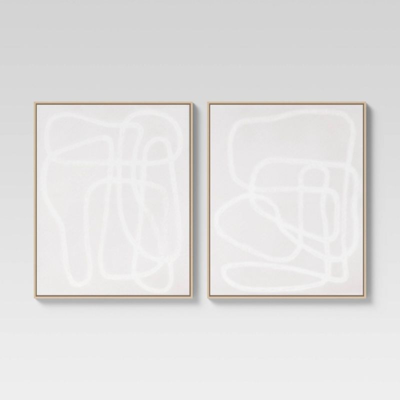Photo 1 of (Set of 2) 24" X 30" Line Drawing Wall Canvases Gray/White - Threshold™
