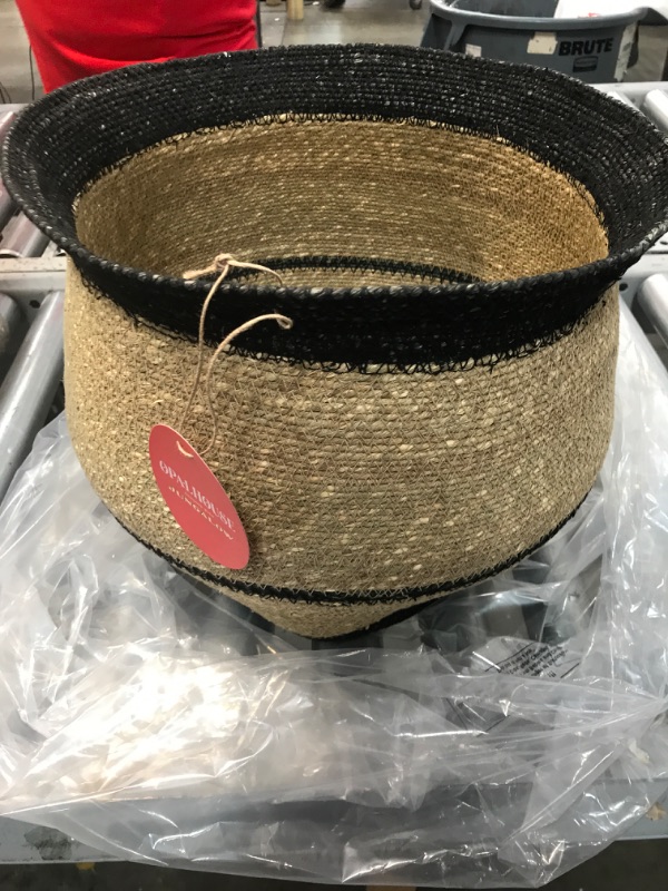 Photo 1 of 10" X 14" Round Seagrass Decorative Basket Black - Opalhouse™ Designed with Jungalow™
