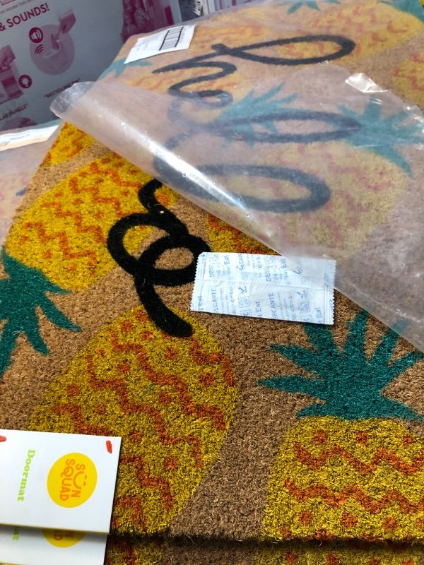 Photo 2 of 1'6" x 2'6" Hello Pineapples Doormat Yellow 4 Pack 