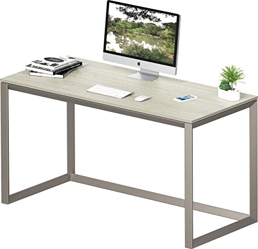 Photo 1 of SHW Triangle-Leg Home Office Computer Desk, Silver/Gray
