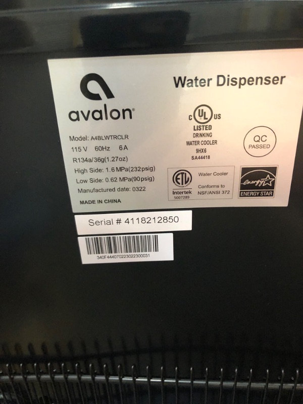 Photo 4 of Avalon A4BLWTRCLR Water Dispenser, 3 or 5 Gallon Bottle, Stainless Steel & Black & New Wave Enviro Products BPA Free Tritan™ Bottle, 5-Gallon
