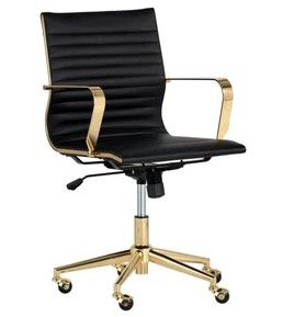 Photo 1 of Sunpan Jessica Office Chair Black and gold 