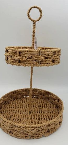 Photo 1 of 6pk-Wicker Two Tier Tray
