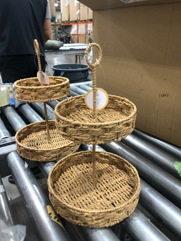 Photo 2 of 6pk-Wicker Two Tier Tray
