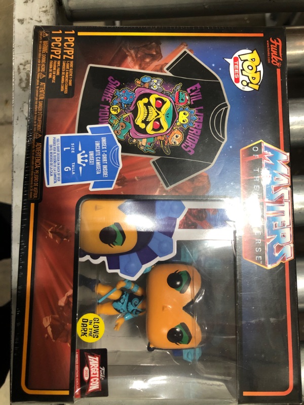 Photo 2 of Funko POP! and Tee Masters of the Universe Evil Lynn [Glows in the Dark] Medium T-Shirt Collectors Box Exclusive
(LARGE)