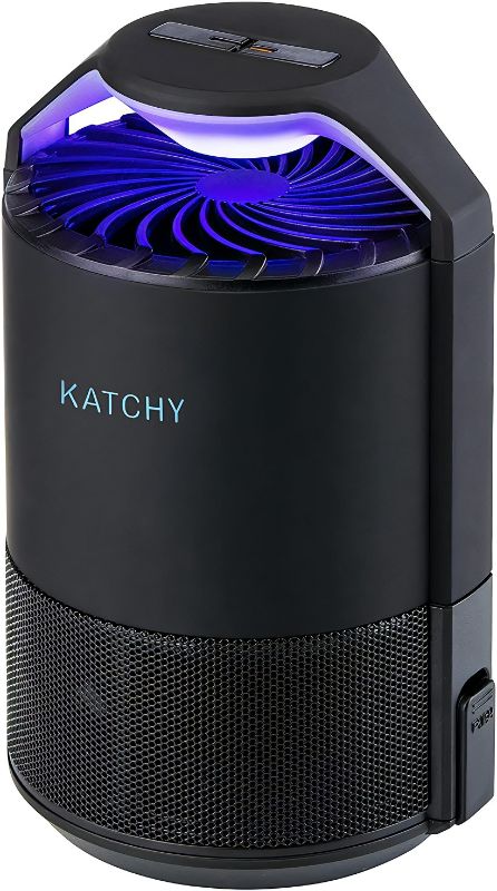 Photo 1 of Katchy Indoor Insect Trap - Catcher & Killer for Mosquito, Gnat, Moth, Fruit Flies - Non-Zapper Traps for Buzz-Free Home - Catch Flying Insect Indoors with Suction, Bug Light & Sticky Glue (Black)
