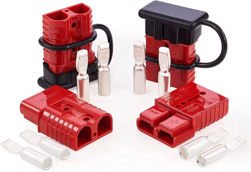 Photo 1 of Orion Motor Tech Wire Connector 4 Pack, 175A Wire Harness Plug Kit for 2 to 4 Gauge Cables, 12V to 36V Battery Quick Connect Disconnect Set for Car Bike ATV Winches Lifts Motors More, Set of 4, Red
