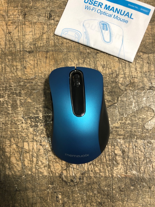 Photo 1 of memzuoix 2.4G Wireless Mouse, 1200 DPI Mobile Optical Cordless Mouse with USB Receiver, Portable Computer Mice Wireless Mouse for Laptop, PC, Desktop, MacBook, 5 Buttons, Blue
