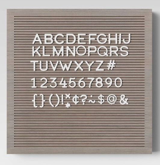 Photo 1 of 14"x 14" Wood Letterboard Gray - Threshold™