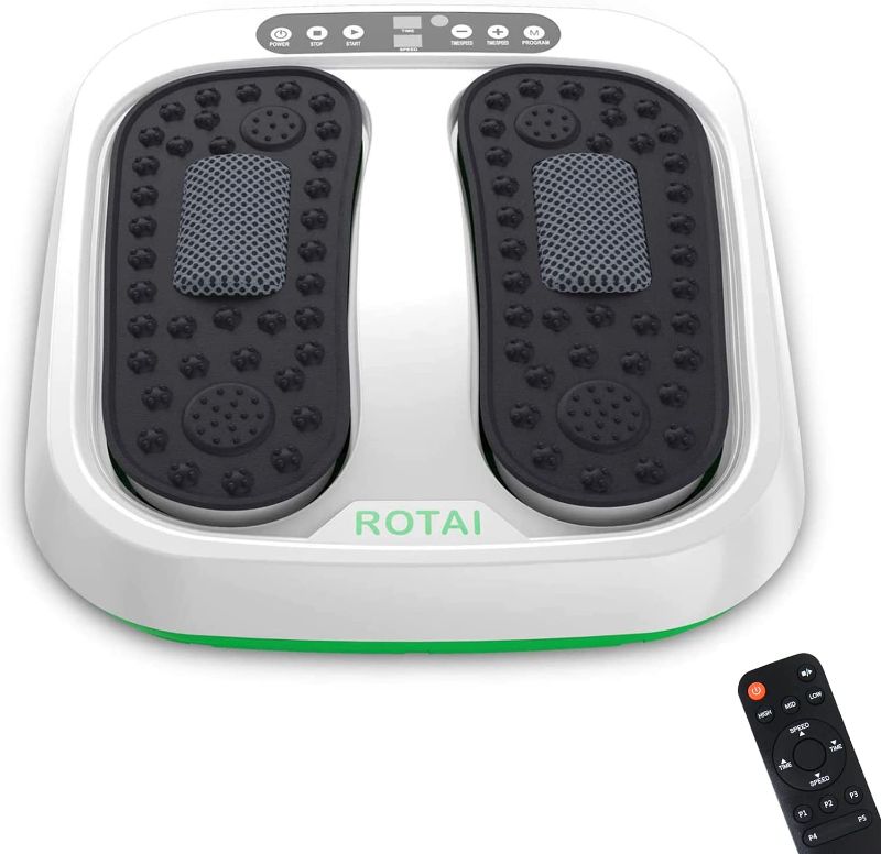 Photo 1 of ROTAI Vibration Foot Massager Multi Relaxations and Pain Relief Rotating Acupressure Electric Foot Circulation Device with Remote Control (White) 