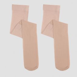 Photo 1 of Girls' Pantyhose 2pk - Cat & Jack™ Beige 12-15MO