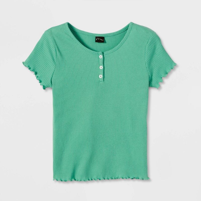 Photo 1 of Girl' Henley Hort Leeve T-hirt - Art Class SIZE SMALL 6/6X