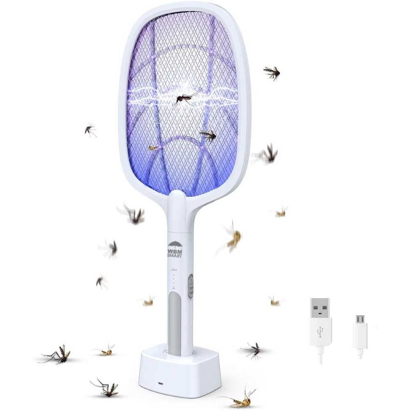 Photo 1 of 2 in 1 Electric Bug Zapper Mosquitoes Trap Lamp & Racket USB Rechargeable Electric Fly Swatter