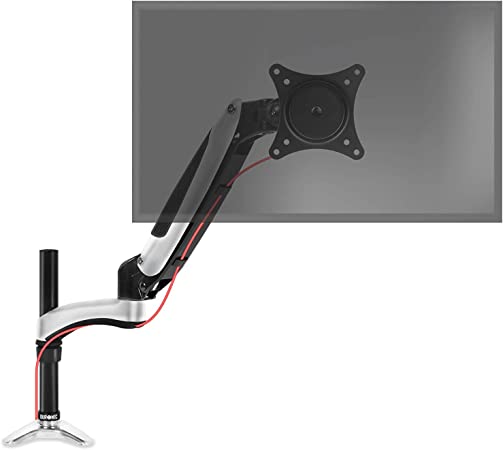 Photo 1 of Duronic Monitor Arm Stand DM651X2 | Single Gas-Powered PC Desk Mount | Black | Height Adjustable | for One 15-27 inch LED LCD Screen | VESA | 17.6lbs Capacity | Tilt -90°/+85° Swivel 180° Rotate 360°