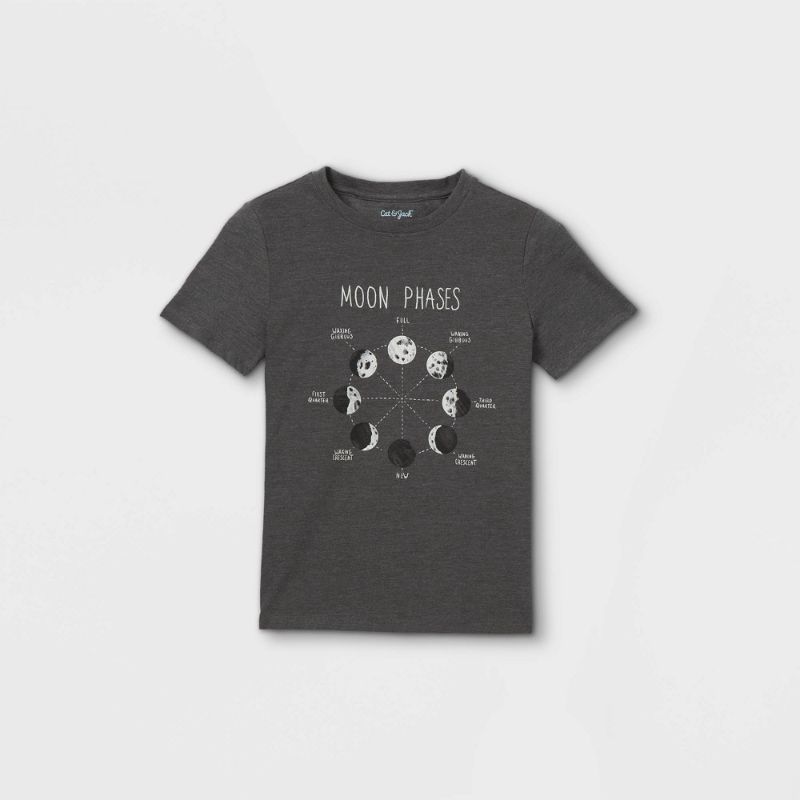 Photo 1 of Boys' Moon Phases Graphic Short Sleeve T-Shirt - Cat & Jack™ XS