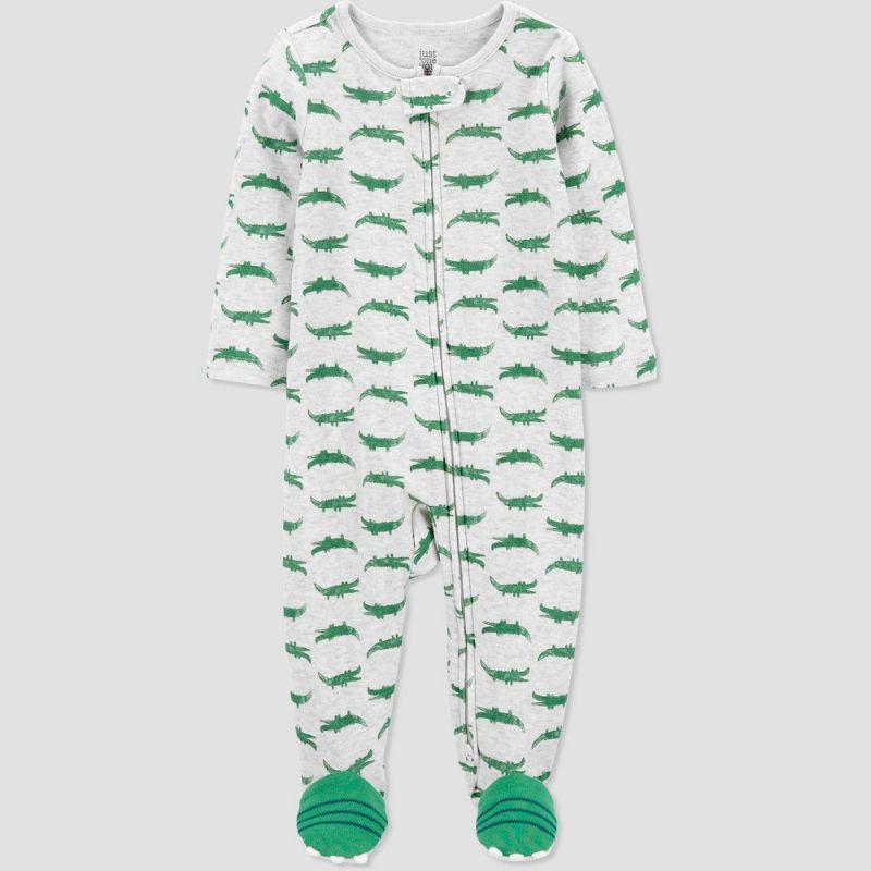 Photo 1 of Baby Boys' Alligator Footed Pajama - Just One You® Made by Carter's Heather Gray (New Born)
