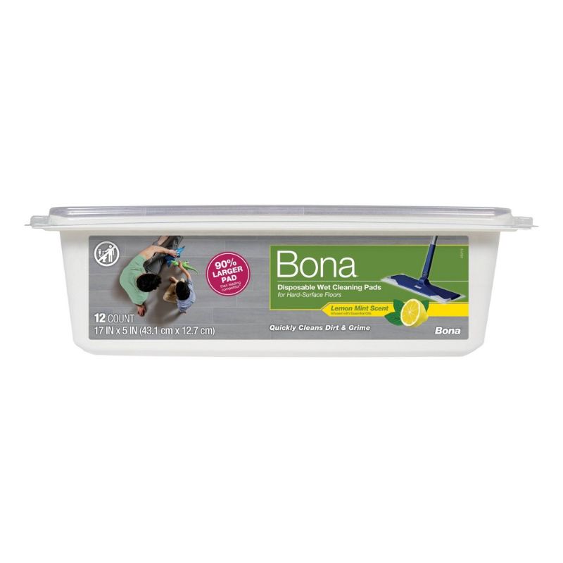 Photo 1 of 2 PACK Bona Disposable Multi-Surface Floor Wet Cleaning Pads - Lemon Mint - 12ct
