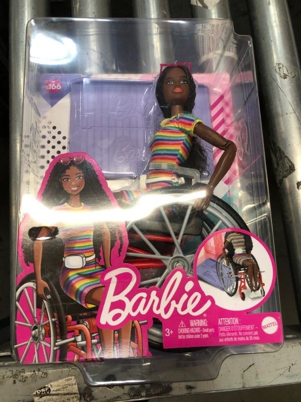 Photo 2 of Barbie Fashionistas Doll #166 with Wheelchair & Crimped Brunette Hair

